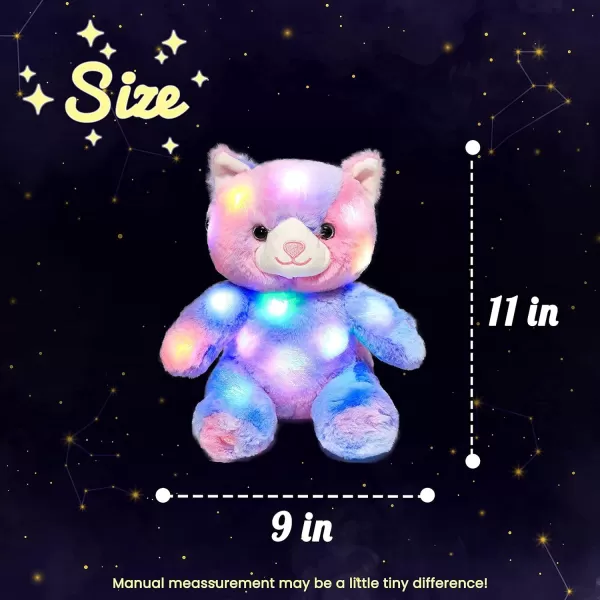 Hopearl LED Plush Kitty Colorful Light up Stuffed Animal Cat Floppy Kitten Night Lights Glow in The Dark Birthday Festival for Kids Toddler Girls Rainbow 11Hopearl LED Plush Kitty Colorful Light up Stuffed Animal Cat Floppy Kitten Night Lights Glow in The Dark Birthday Festival for Kids Toddler Girls Rainbow 11