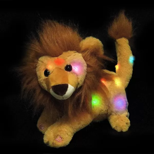 Hopearl LED Plush Lion Light up Stuffed Jungle Animal Floppy Puppy Night Lights Glow in The Dark Birthday Festival for Kids Toddler Girls Brown 115Hopearl LED Plush Lion Light up Stuffed Jungle Animal Floppy Puppy Night Lights Glow in The Dark Birthday Festival for Kids Toddler Girls Brown 115