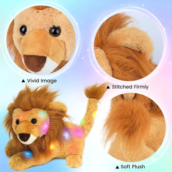 Hopearl LED Plush Lion Light up Stuffed Jungle Animal Floppy Puppy Night Lights Glow in The Dark Birthday Festival for Kids Toddler Girls Brown 115Hopearl LED Plush Lion Light up Stuffed Jungle Animal Floppy Puppy Night Lights Glow in The Dark Birthday Festival for Kids Toddler Girls Brown 115