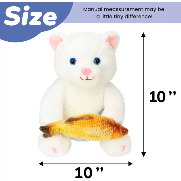 Hopearl Peek A Boo Bear with Security Blanket Interactive Repeats What You Say Plush Teddy Bear Toy Musical Singing Talking Stuffed Animal Adorable Electric Animate Birthday Festival Beige 1107 White Cat