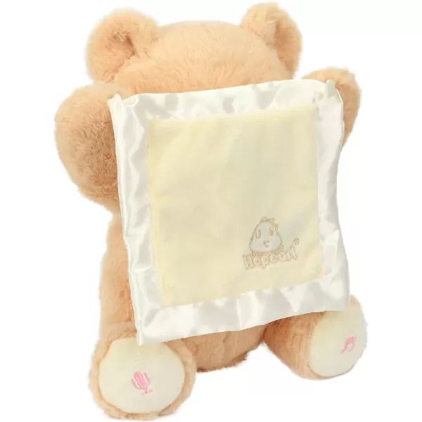 Hopearl Peek A Boo Bear with Security Blanket Interactive Repeats What You Say Plush Teddy Bear Toy Musical Singing Talking Stuffed Animal Adorable Electric Animate Birthday Festival Beige 1104 Bear