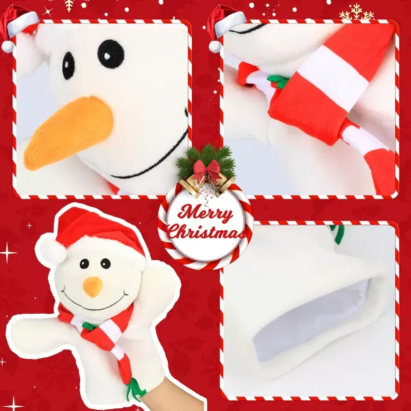 Hopearl Plush Christmas Snowman Hand Puppet with Open Movable Mouth for Imaginative Play Role Play Interactive Toy for Storytelling Teaching Puppet Theater Gift for Kids Boys Girls White 17Hopearl Plush Christmas Snowman Hand Puppet with Open Movable Mouth for Imaginative Play Role Play Interactive Toy for Storytelling Teaching Puppet Theater Gift for Kids Boys Girls White 17