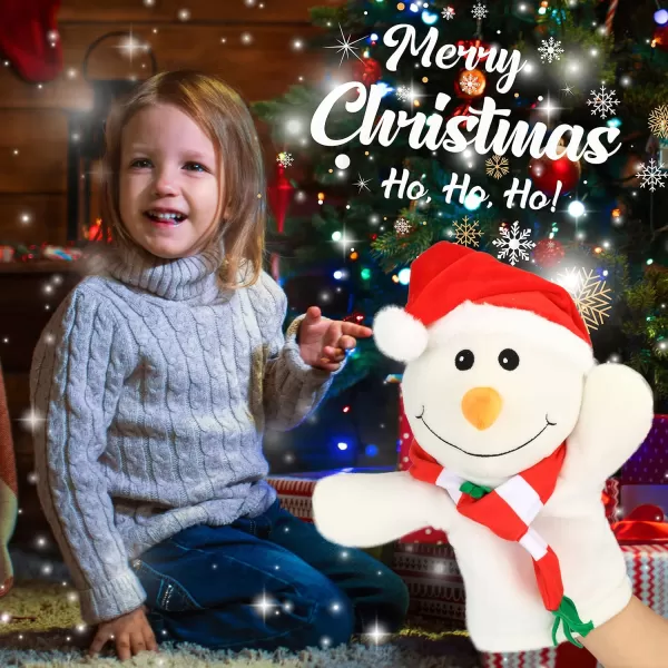 Hopearl Plush Christmas Snowman Hand Puppet with Open Movable Mouth for Imaginative Play Role Play Interactive Toy for Storytelling Teaching Puppet Theater Gift for Kids Boys Girls White 17Hopearl Plush Christmas Snowman Hand Puppet with Open Movable Mouth for Imaginative Play Role Play Interactive Toy for Storytelling Teaching Puppet Theater Gift for Kids Boys Girls White 17