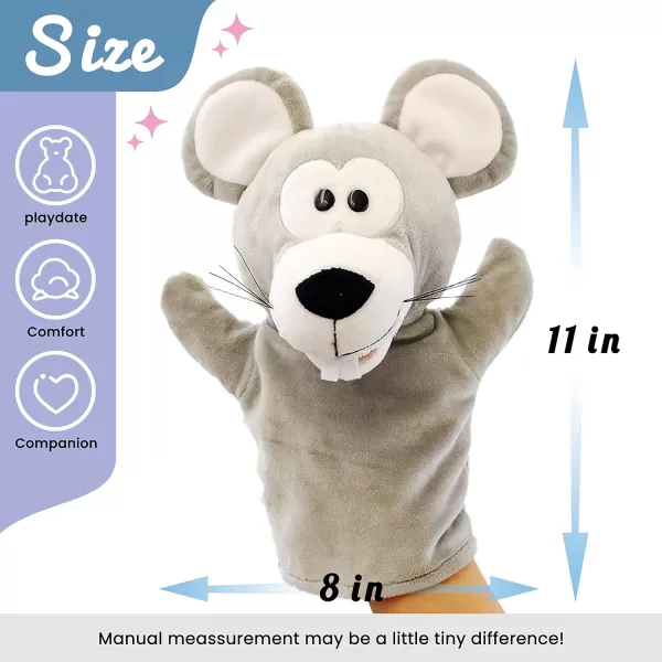 Hopearl Plush Mouse Hand Puppet with Open Movable Mouth for Imaginative Play Role Play Interactive Toy for Storytelling Teaching Puppet Theater Gift for Kids Boys Girls Gray 11Hopearl Plush Mouse Hand Puppet with Open Movable Mouth for Imaginative Play Role Play Interactive Toy for Storytelling Teaching Puppet Theater Gift for Kids Boys Girls Gray 11