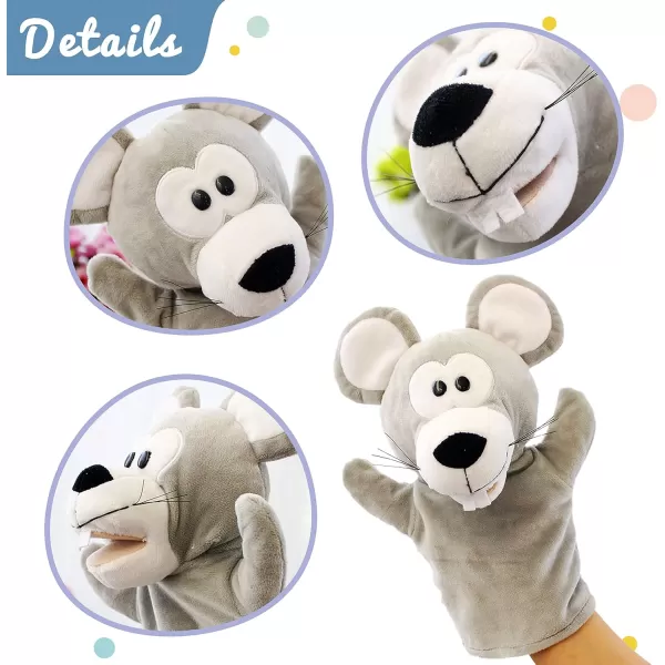 Hopearl Plush Mouse Hand Puppet with Open Movable Mouth for Imaginative Play Role Play Interactive Toy for Storytelling Teaching Puppet Theater Gift for Kids Boys Girls Gray 11Hopearl Plush Mouse Hand Puppet with Open Movable Mouth for Imaginative Play Role Play Interactive Toy for Storytelling Teaching Puppet Theater Gift for Kids Boys Girls Gray 11