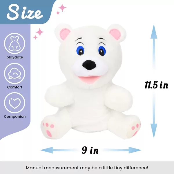 Hopearl Plush White Bear Hand Puppet with Open Movable Mouth for Imaginative Play Role Play Interactive Toy for Storytelling Teaching Puppet Theater Gift for Kids Boys Girls 115Hopearl Plush White Bear Hand Puppet with Open Movable Mouth for Imaginative Play Role Play Interactive Toy for Storytelling Teaching Puppet Theater Gift for Kids Boys Girls 115