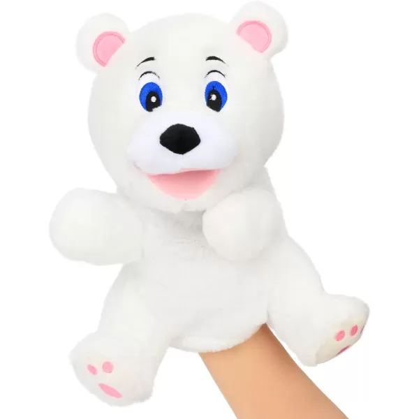 Hopearl Plush White Bear Hand Puppet with Open Movable Mouth for Imaginative Play Role Play Interactive Toy for Storytelling Teaching Puppet Theater Gift for Kids Boys Girls 115Hopearl Plush White Bear Hand Puppet with Open Movable Mouth for Imaginative Play Role Play Interactive Toy for Storytelling Teaching Puppet Theater Gift for Kids Boys Girls 115