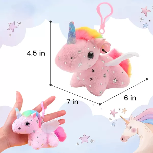 Hopearl Pull String Plush Bunny Toy Windup Clockwork Rabbit Motorized Wagging Tail Rotating Interactive Toys Pullback Cord Stuffed Animal Gift for Baby Kids White 5507 Pink Unicorn