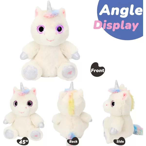 Hopearl Singing Baby Unicorn with Big Light up Eyes Glowing Shaking Dancing Plush Toy Interactive Stuffed Animal Early Learning Gift for Toddlers White 802 Unicorn