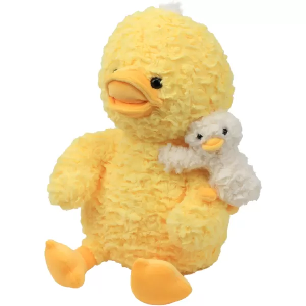 Hopearl Stuffed Animal Duck Mommy and Baby on The Shoulder Soft Plushie Toy for Kids Mom Baby Shower Nursery Dcor Zoo Animals for Toddlers Adorable Stuffed Duckie 1406 Duck