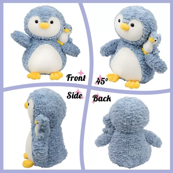 Hopearl Stuffed Animal Duck Mommy and Baby on The Shoulder Soft Plushie Toy for Kids Mom Baby Shower Nursery Dcor Zoo Animals for Toddlers Adorable Stuffed Duckie 1408 Penguin