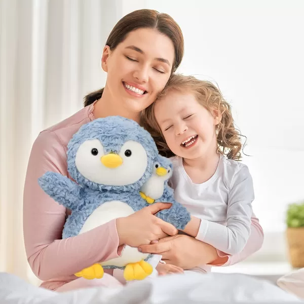 Hopearl Stuffed Animal Duck Mommy and Baby on The Shoulder Soft Plushie Toy for Kids Mom Baby Shower Nursery Dcor Zoo Animals for Toddlers Adorable Stuffed Duckie 1408 Penguin