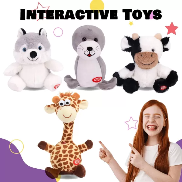 Hopearl Talking Singing Bunny Repeats What You Say Rabbit Musical Shaking Head Electric Interactive Animated Toy Speaking Plush Buddy Gift for Toddlers Purple 1501 Giraffe