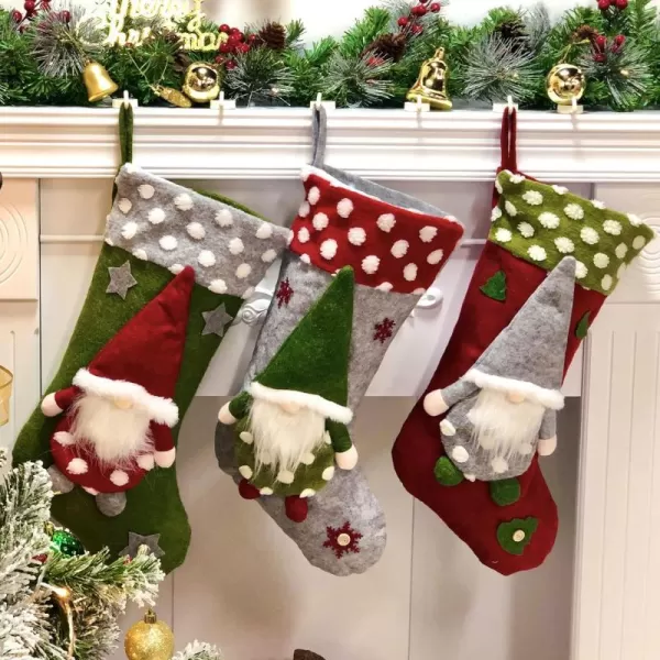 Hopearl 20Christmas Gnome Stockings 3 Pcs Large Swedish Tomte Nisse Holders Gift Bags for Kids Holiday Fireplace Hanging Xmas Party DecorationsHopearl 20Christmas Gnome Stockings 3 Pcs Large Swedish Tomte Nisse Holders Gift Bags for Kids Holiday Fireplace Hanging Xmas Party Decorations