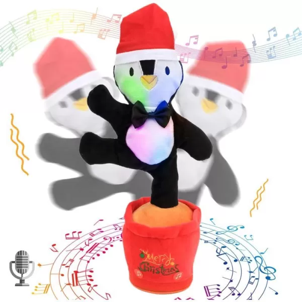 Hopearl Glowing Dancing Christmas Penguin Toy Repeats What You Say Talking Toy Wriggle Singing Mimicking Twisting Light Up Interactive Animated Toy Speaking Plush Xmas for Kids13Hopearl Glowing Dancing Christmas Penguin Toy Repeats What You Say Talking Toy Wriggle Singing Mimicking Twisting Light Up Interactive Animated Toy Speaking Plush Xmas for Kids13