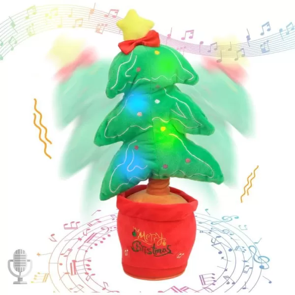 Hopearl Glowing Dancing Christmas Tree Toy Repeats What You Say Talking Xmas Tree Toy Wriggle Singing Mimicking Twisting Light Up Interactive Animated Toy Speaking Plush for Kids Green 13Hopearl Glowing Dancing Christmas Tree Toy Repeats What You Say Talking Xmas Tree Toy Wriggle Singing Mimicking Twisting Light Up Interactive Animated Toy Speaking Plush for Kids Green 13