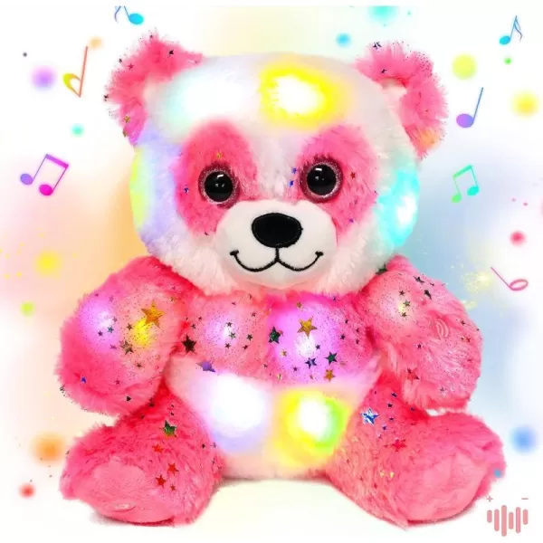 Hopearl LED Musical Plush Panda Light up Singing Stuffed Toy Adjustable Volume Lullaby Animated Soothe Birthday Festival for Kids Pink 105Hopearl LED Musical Plush Panda Light up Singing Stuffed Toy Adjustable Volume Lullaby Animated Soothe Birthday Festival for Kids Pink 105