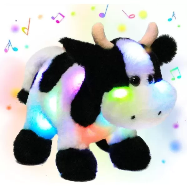 Hopearl LED Musical Stuffed Cow Light up Singing Plush Toy Adjustable Volume Lullaby Animated Soothe Birthday Festival for Kids Toddler Girls 12Hopearl LED Musical Stuffed Cow Light up Singing Plush Toy Adjustable Volume Lullaby Animated Soothe Birthday Festival for Kids Toddler Girls 12