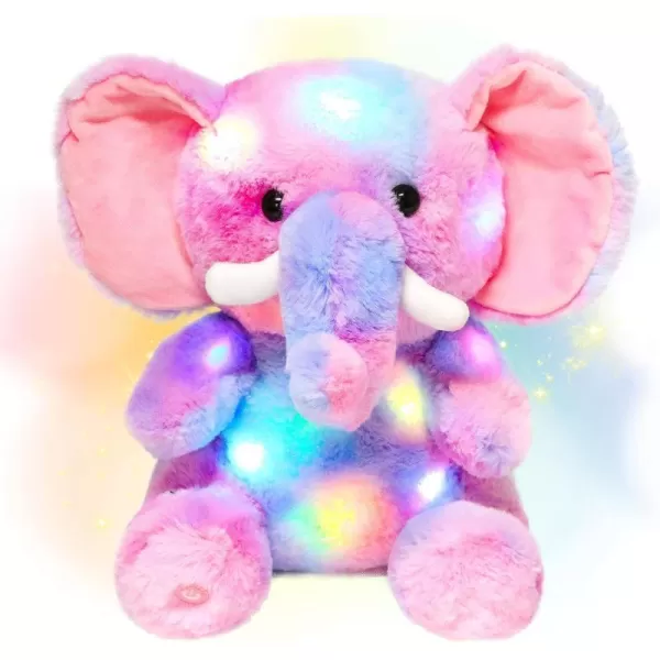 Hopearl LED Plush Elephant Colorful Light up Stuffed Animal Elephish Floppy Night Lights Glow in The Dark Birthday Festival for Kids Toddler Girls Rainbow 11Hopearl LED Plush Elephant Colorful Light up Stuffed Animal Elephish Floppy Night Lights Glow in The Dark Birthday Festival for Kids Toddler Girls Rainbow 11