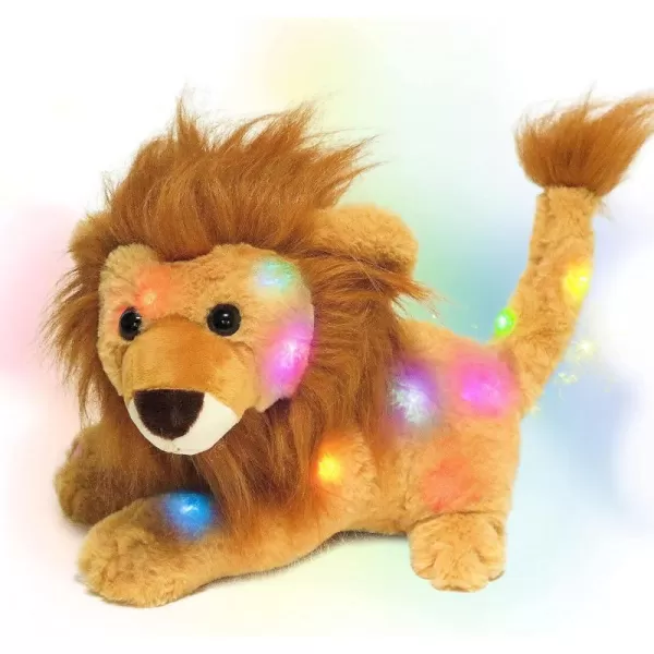 Hopearl LED Plush Lion Light up Stuffed Jungle Animal Floppy Puppy Night Lights Glow in The Dark Birthday Festival for Kids Toddler Girls Brown 115Hopearl LED Plush Lion Light up Stuffed Jungle Animal Floppy Puppy Night Lights Glow in The Dark Birthday Festival for Kids Toddler Girls Brown 115