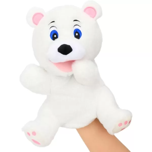 Hopearl Plush White Bear Hand Puppet with Open Movable Mouth for Imaginative Play Role Play Interactive Toy for Storytelling Teaching Puppet Theater Gift for Kids Boys Girls 115Hopearl Plush White Bear Hand Puppet with Open Movable Mouth for Imaginative Play Role Play Interactive Toy for Storytelling Teaching Puppet Theater Gift for Kids Boys Girls 115