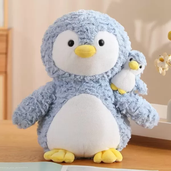 Hopearl Stuffed Animal Duck Mommy and Baby on The Shoulder Soft Plushie Toy for Kids Mom Baby Shower Nursery Dcor Zoo Animals for Toddlers Adorable Stuffed Duckie 1408 Penguin