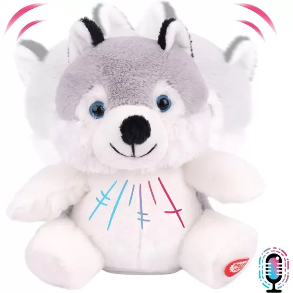 Hopearl Talking Singing Bunny Repeats What You Say Rabbit Musical Shaking Head Electric Interactive Animated Toy Speaking Plush Buddy Gift for Toddlers Purple 1503 Husky