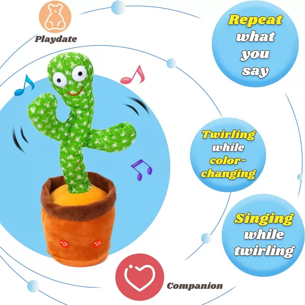 Hopearl Glowing Dancing Cactus Toy Repeats What You Say Talking Sunny Cactus Toy Wriggle Singing Mimicking Twisting Electric Light Up Interactive Animated Toy Speaking Gift for Kids Green 135Hopearl Glowing Dancing Cactus Toy Repeats What You Say Talking Sunny Cactus Toy Wriggle Singing Mimicking Twisting Electric Light Up Interactive Animated Toy Speaking Gift for Kids Green 135