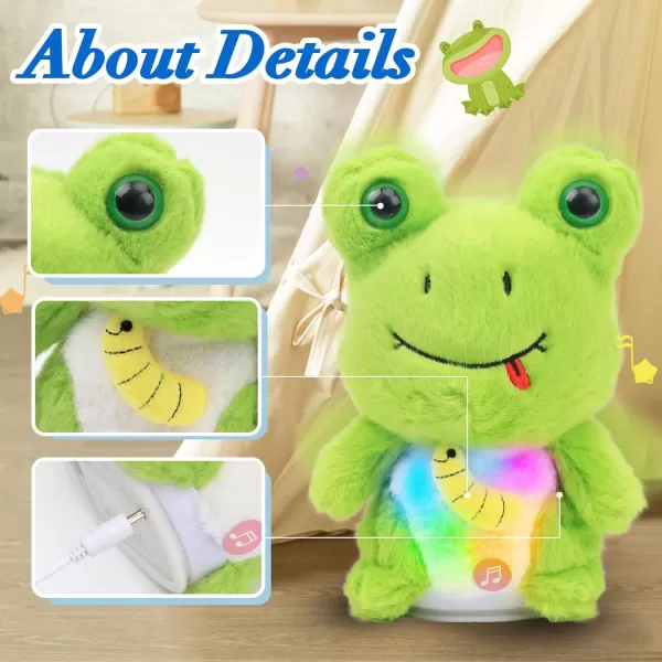 Hopearl Talking Bunny Repeats What You Say Rabbit with Carrots Nodding Electric Interactive Animated Toy Speaking Plush Buddy Gift for Toddlers White 724 Frog Rechargeable