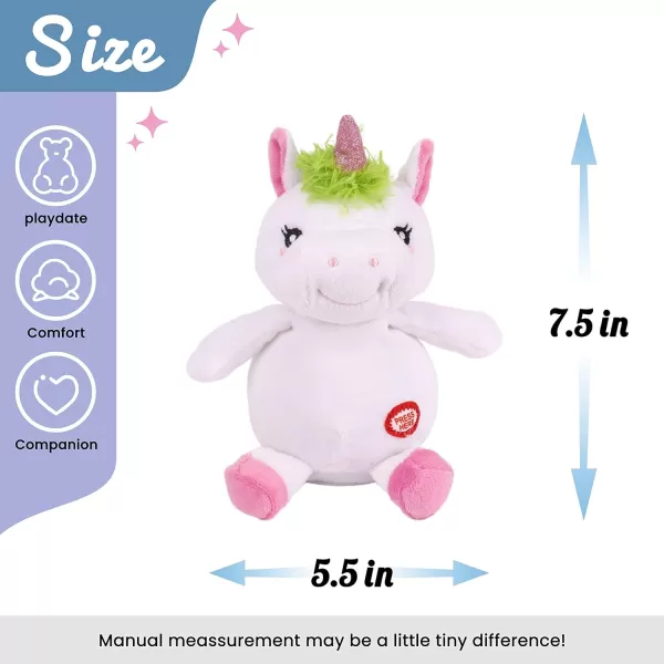 Hopearl Talking Bunny Repeats What You Say Rabbit with Carrots Nodding Electric Interactive Animated Toy Speaking Plush Buddy Gift for Toddlers White 702 Unicorn