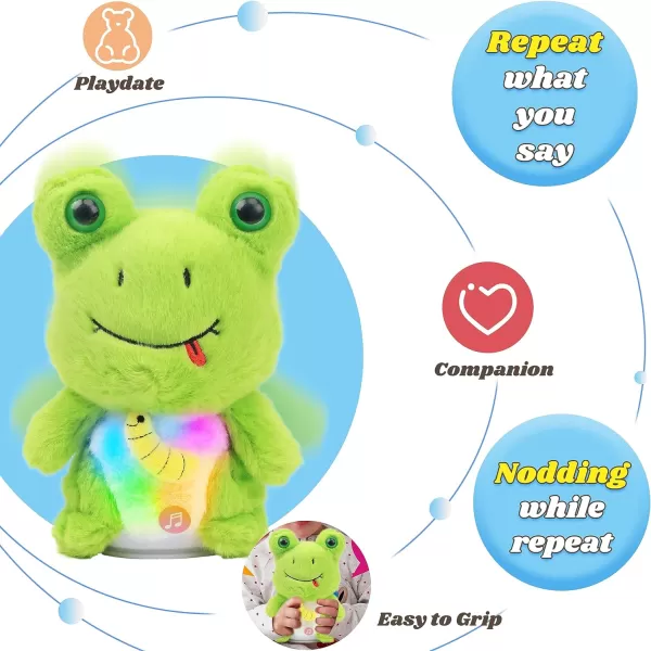 Hopearl Talking Bunny Repeats What You Say Rabbit with Carrots Nodding Electric Interactive Animated Toy Speaking Plush Buddy Gift for Toddlers White 724 Frog Rechargeable