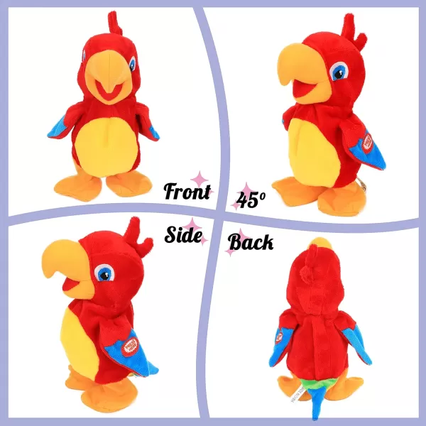 Hopearl Talking Chicken Repeats What You Say Walking Chick Electric Interactive Animated Toy Speaking Plush Buddy Gift for Toddlers Birthday 901 Parrot