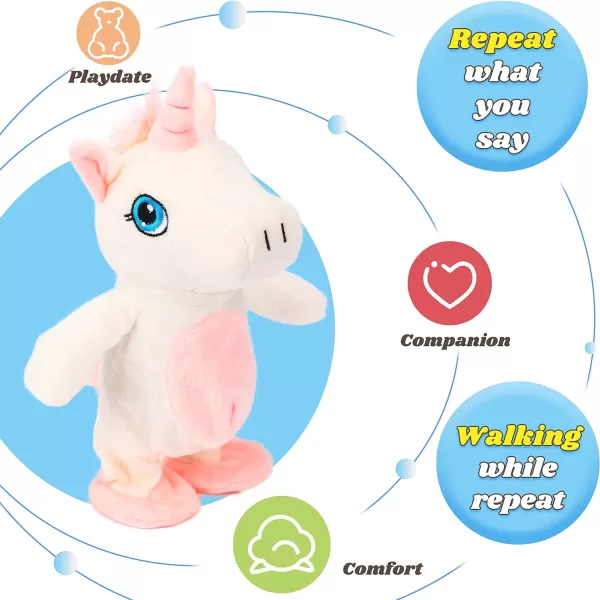 Hopearl Talking Chicken Repeats What You Say Walking Chick Electric Interactive Animated Toy Speaking Plush Buddy Gift for Toddlers Birthday 903 Unicorn