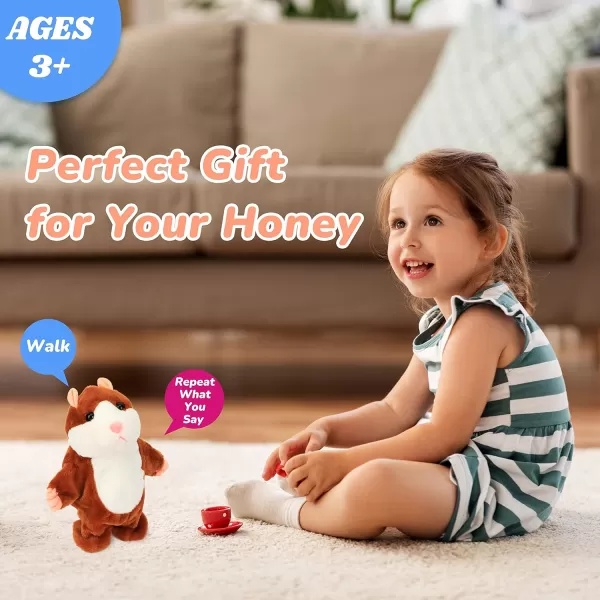 Hopearl Talking Chicken Repeats What You Say Walking Chick Electric Interactive Animated Toy Speaking Plush Buddy Gift for Toddlers Birthday 906 Hamster