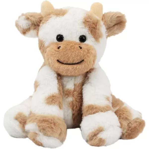 Hopearl Adorable Plush Cow Toy Floppy Dairy Cattle Soft Stuffed Animal Cute Birthday for Boys Girls Kids Toddlers 902 Light Brown Cow