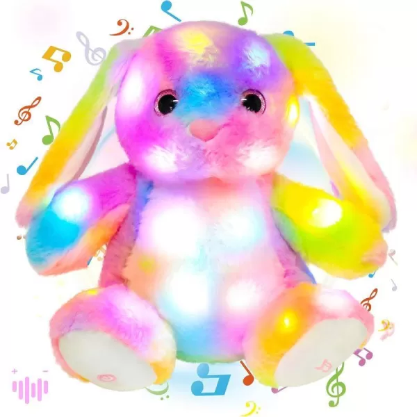 Hopearl LED Musical Stuffed Bunny Colorful Light up Singing Plush Rabbit Adjustable Volume Lullaby Animated Soothe Birthday Festival for Kids Toddlers 10Hopearl LED Musical Stuffed Bunny Colorful Light up Singing Plush Rabbit Adjustable Volume Lullaby Animated Soothe Birthday Festival for Kids Toddlers 10