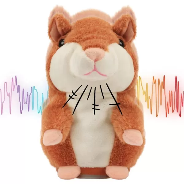 Hopearl Talking Bunny Repeats What You Say Rabbit with Carrots Nodding Electric Interactive Animated Toy Speaking Plush Buddy Gift for Toddlers White 710 Brown Hamster