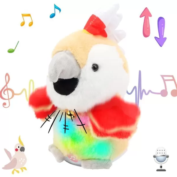 Hopearl Talking Bunny Repeats What You Say Rabbit with Carrots Nodding Electric Interactive Animated Toy Speaking Plush Buddy Gift for Toddlers White 726 Parrot Rechargeable