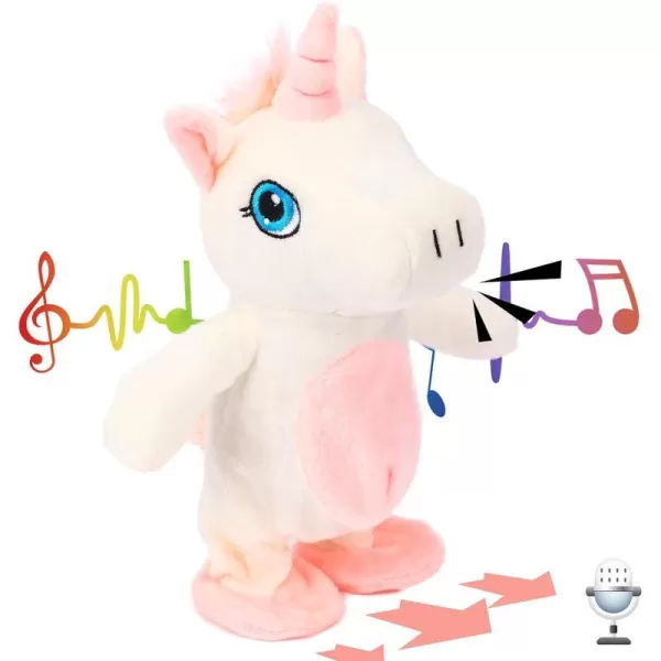 Hopearl Talking Chicken Repeats What You Say Walking Chick Electric Interactive Animated Toy Speaking Plush Buddy Gift for Toddlers Birthday 903 Unicorn