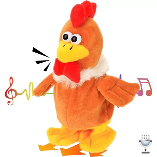 Hopearl Talking Chicken Repeats What You Say Walking Chick Electric Interactive Animated Toy Speaking Plush Buddy Gift for Toddlers Birthday 904 Chicken