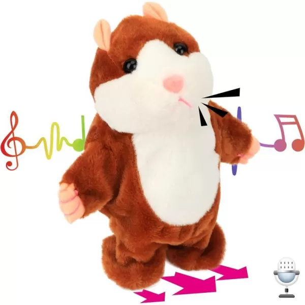 Hopearl Talking Chicken Repeats What You Say Walking Chick Electric Interactive Animated Toy Speaking Plush Buddy Gift for Toddlers Birthday 906 Hamster