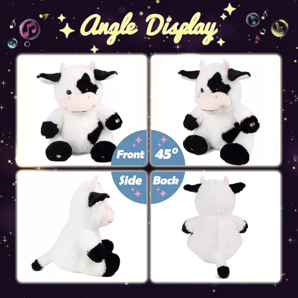 Hopearl LED Musical Stuffed Cow Lighting Up Singing Plush Toy Adjustable Volume Lullaby Animated Soothe Birthday Festival for Kids Toddler Girls 13