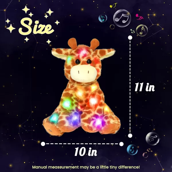 Hopearl LED Musical Stuffed Giraffe Lighting Up Singing Plush Toy Adjustable Volume Lullaby Animated Soothe Birthday Festival for Kids Toddlers Boys Girls Orange 11