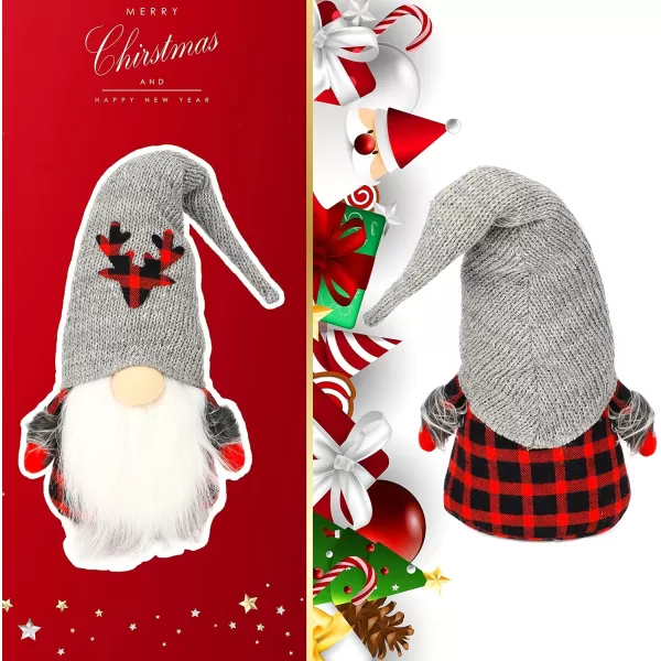 imageHopearl 2 Pcs Christmas Gnomes Plush Swedish Tomte Nisse Figurines Handmade Santa Claus Elf Home Desktop Collectible Doll Stuffed Decor Holiday Party Supplies Table Ornament 18