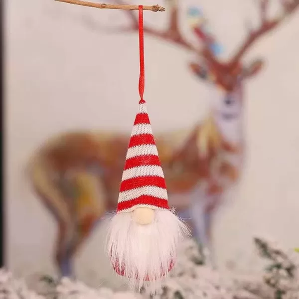 imageHopearl 4 pcs Little Swedish Gnome Christmas Tree Pendants Kit Xmas Tree Decorations Handmade Tomte Nisse Small Scandinavian Nordic Elf Doll Hanging Dcor Holiday Ornament Red 6