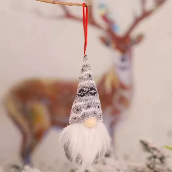 imageHopearl 4 pcs Little Swedish Gnome Christmas Tree Pendants Kit Xmas Tree Decorations Handmade Tomte Nisse Small Scandinavian Nordic Elf Doll Hanging Dcor Holiday Ornament Red 6