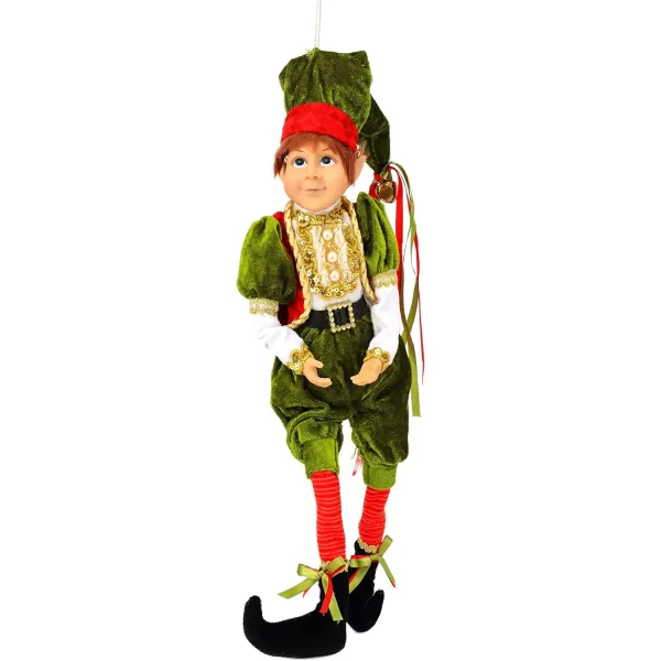 imageHopearl Christmas Posable Elf Figurines with Jingle Bells Home Collectible Realistic Vinyl Face Naughty Bendable Elf Doll Holiday Party Supplies Ornament 20