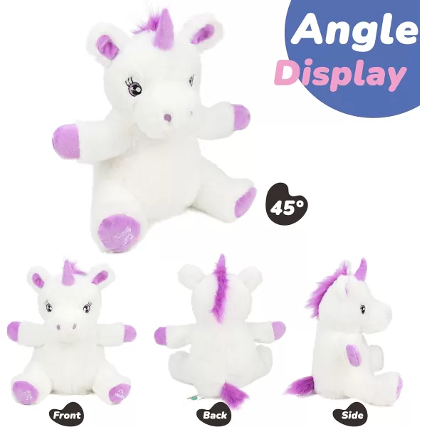 imageHopearl Clappy Unicorn Interactive Musical Stuffed Animal Singing Plush Toy Adorable Electric Animate Birthday Festival for Kids White 125