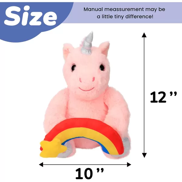 imageHopearl Peek A Boo Unicorn with Rainbow Interactive Repeats What You Say Plush Toy Musical Singing Talking Stuffed Animal Adorable Electric Animate Birthday Festival Pink 12