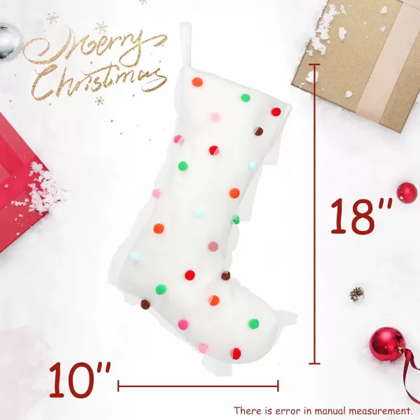 imageHopearl Pom Pom Christmas Stocking Boho Style Socks Ultra Soft Holders Ornament Luxury Gifts Bags for Family Xmas Tree Party Supplies Cream 18Style 4